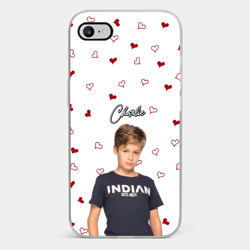 Photo personnalisée « Je t'aime tellement » - Coque de téléphone transparente personnalisée pour famille - Cadeau pour maman, grand-mère
