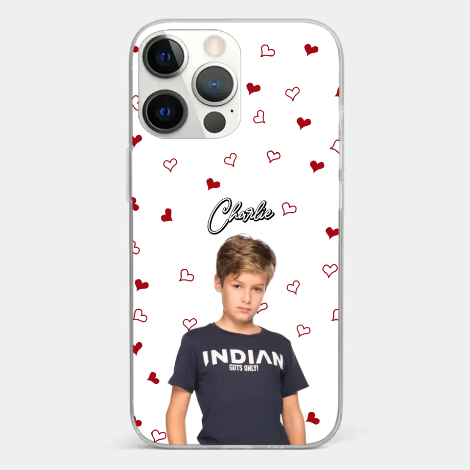 Photo personnalisée « Je t'aime tellement » - Coque de téléphone transparente personnalisée pour famille - Cadeau pour maman, grand-mère