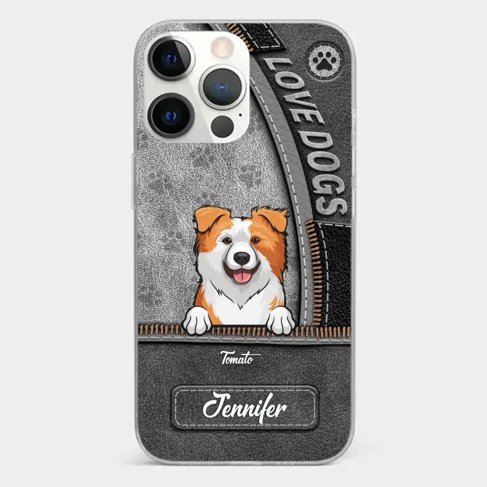 Tout ce dont vous avez besoin, c'est d'amour et d'un chien - Coque de téléphone transparente personnalisée pour chien - Cadeau pour les propriétaires d'animaux et les amoureux des animaux