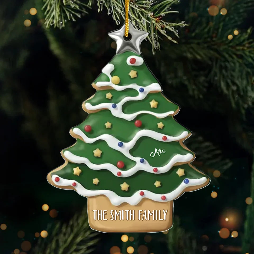 Tout comme un sapin de Noël, la famille brille de mille feux lorsqu'elle est ensemble - Décoration personnalisée pour la famille - Forme personnalisée en acrylique - Cadeau de Noël pour les membres de la famille
