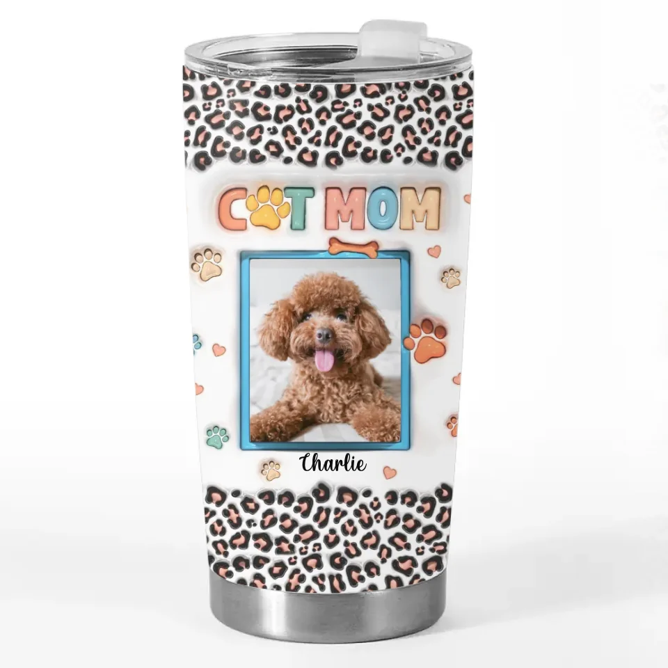 Des visages poilus personnalisés rendent chaque instant plus joyeux - Gobelet personnalisé avec effet gonflable 3D pour chien et chat - Cadeau de Noël pour les propriétaires et les amoureux des animaux