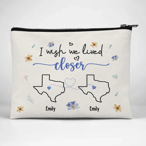 À distance, proches par le cœur - Trousse de maquillage personnalisée pour meilleure amie - Cadeau pour meilleures amies, meilleures amies, sœurs