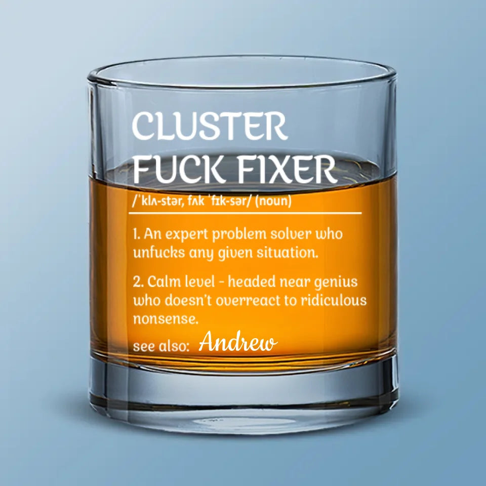 La définition d'un « cluster fixator » - Verre à whisky personnalisé pour collègue - Cadeau pour collègues, collègues de travail, collaborateurs