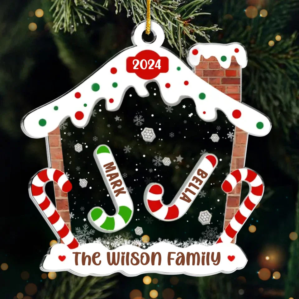 Célébrer le plus mignon des Noëls - Décoration personnalisée pour la famille - Forme personnalisée en acrylique - Cadeau de Noël pour les membres de la famille
