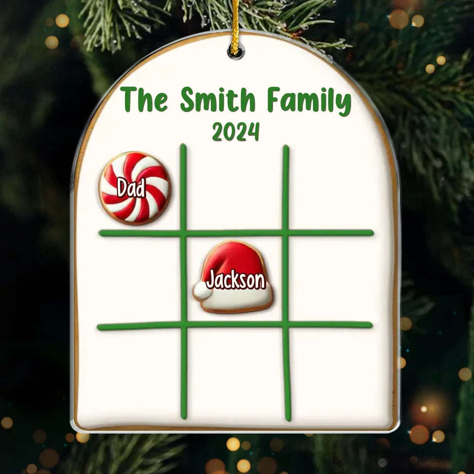 Dans cette famille, nous aimons – Décoration personnalisée pour la famille – Forme personnalisée en acrylique – Cadeau de Noël pour les membres de la famille