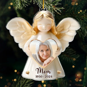 Photo personnalisée dont on se souvient avec amour - Ornement commémoratif personnalisé - Forme personnalisée en acrylique - Cadeau de condoléances, cadeau de Noël pour les membres de la famille