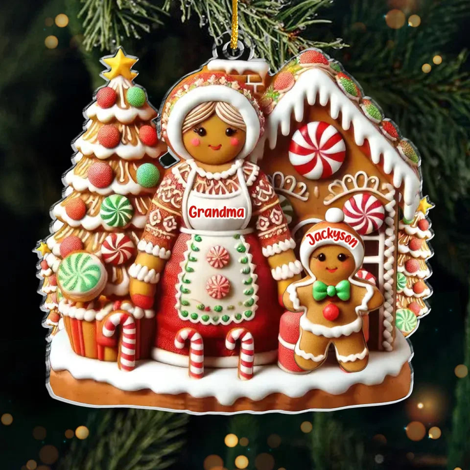 La joie des petits-enfants est comme un arc-en-ciel dans votre cœur - Ornement personnalisé pour la famille - Forme personnalisée en acrylique - Cadeau de Noël pour grand-mère, petit-enfant