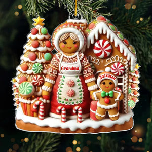 La joie des petits-enfants est comme un arc-en-ciel dans votre cœur - Ornement personnalisé pour la famille - Forme personnalisée en acrylique - Cadeau de Noël pour grand-mère, petit-enfant