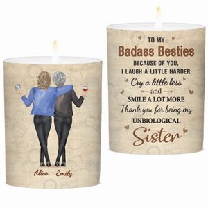 Les amis deviennent une famille - Bougie parfumée sans fumée personnalisée Bestie - Cadeau de Noël pour meilleures amies, meilleures amies, sœurs