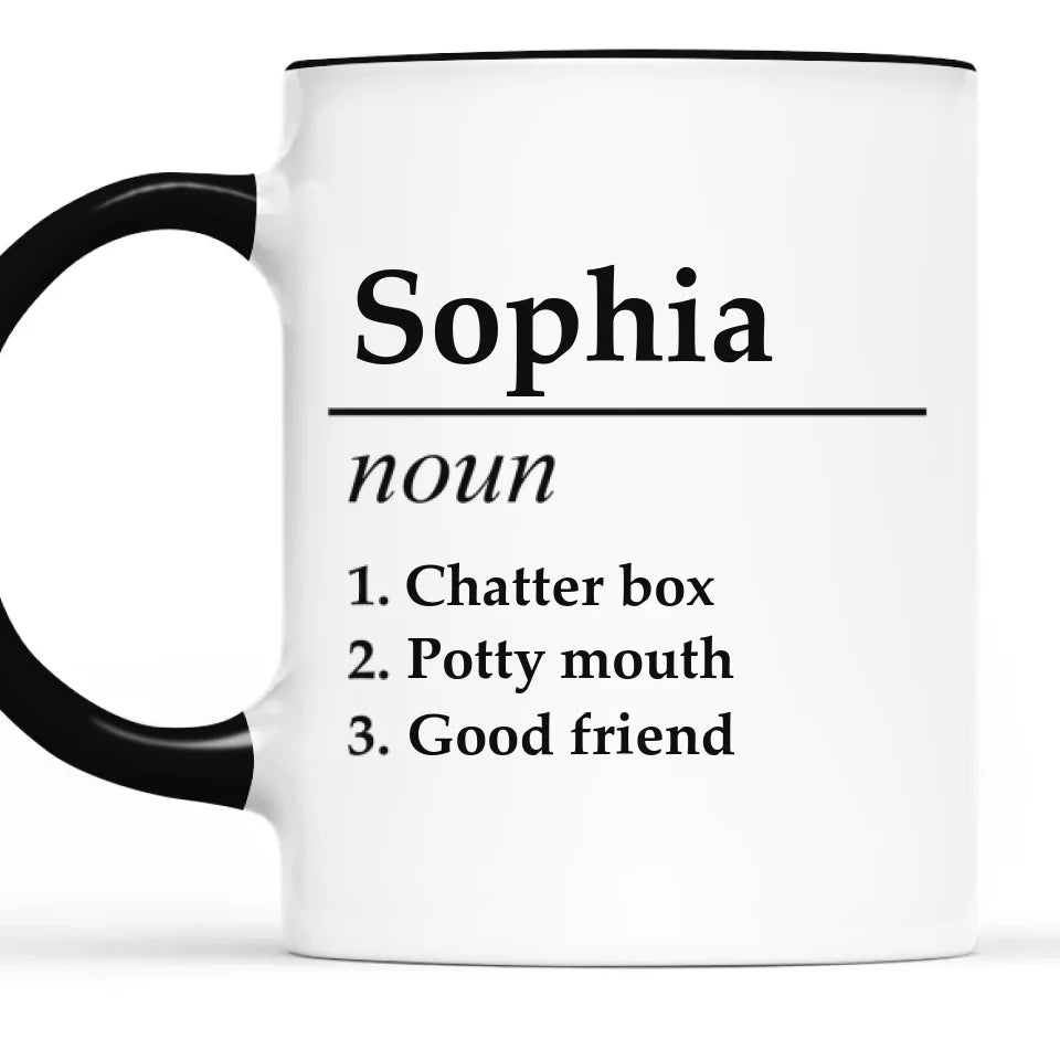 Chaque nom a une signification, découvrez le vôtre - Mug personnalisé avec accents personnalisés Bestie - Cadeau de Noël pour les meilleures amies, BFF, sœurs