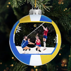 Photo personnalisée « Laissez les bons moments rouler » – Ornement sportif personnalisé – Forme personnalisée en acrylique – Cadeau de Noël pour les amateurs de sport et les joueurs
