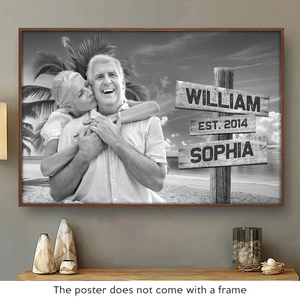 Photo personnalisée avec toi, j'ai trouvé ma maison - Affiche horizontale personnalisée pour couple - Cadeau pour mari et femme, anniversaire