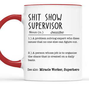 Miracle Worker - Coworker Personalized Custom Accent Mug - Christmas Gift For Coworkers, Work Friends, Colleagues