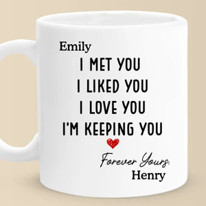 Je t'ai aimé depuis le moment où je t'ai vu - Tasse personnalisée pour couple - Cadeau de Noël pour mari et femme, anniversaire