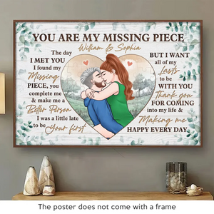 Merci d'être entré dans ma vie - Affiche horizontale personnalisée pour couple - Cadeau pour mari et femme, anniversaire
