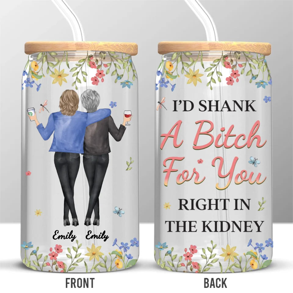 Partenaires dans le crime et tout va bien - Tasse en verre personnalisée pour meilleure amie, tasse à café glacé - Cadeau de Noël pour meilleures amies, meilleures amies, sœurs