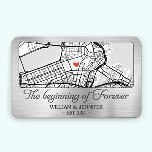 Carte de localisation « Vous êtes la carte de mon cœur » – Carte personnalisée pour couple, carte portefeuille en aluminium – Art cartographique, cadeau de Noël pour mari et femme, anniversaire