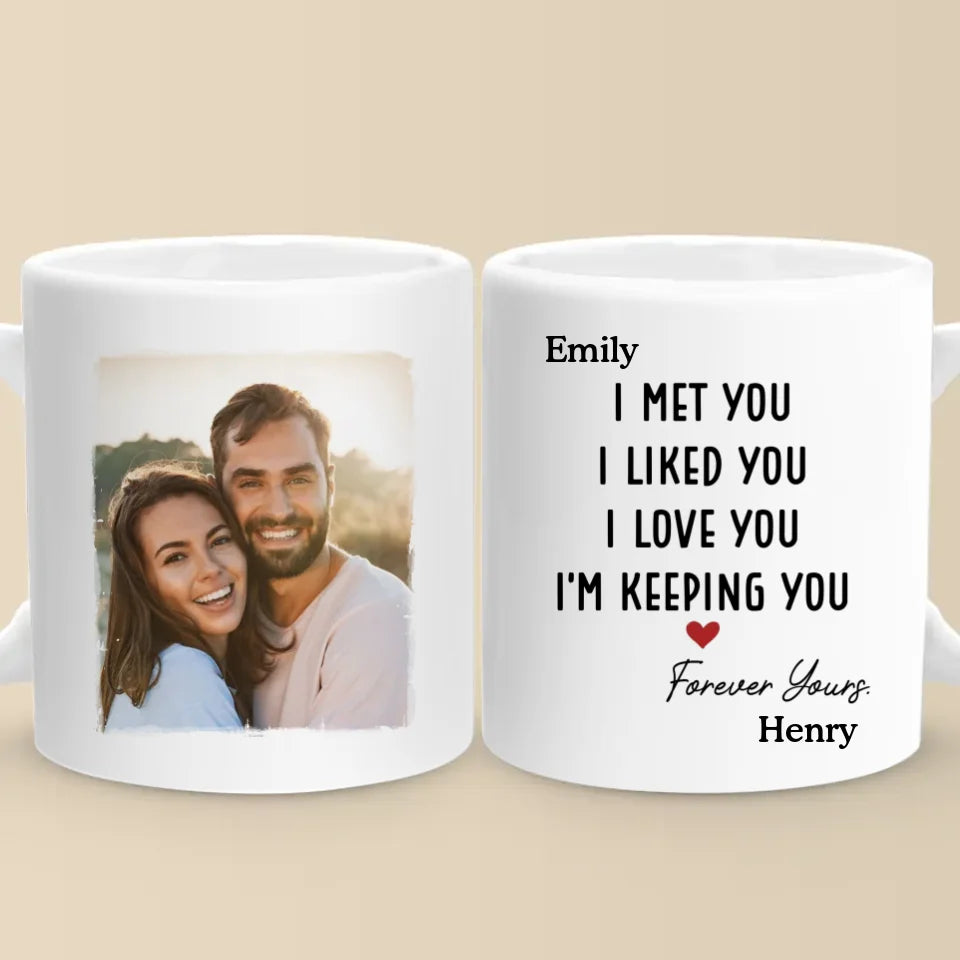 Mug personnalisé avec photo « Ça a commencé avec toi et ça reste avec toi » - Cadeau pour mari et femme, anniversaire