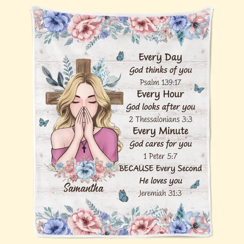 Chaque jour, Dieu pense à vous - Affirmations d'amour-propre - Couverture personnalisée pour ami - Cadeau pour meilleurs amis, membres de la famille, collègues, vous-même