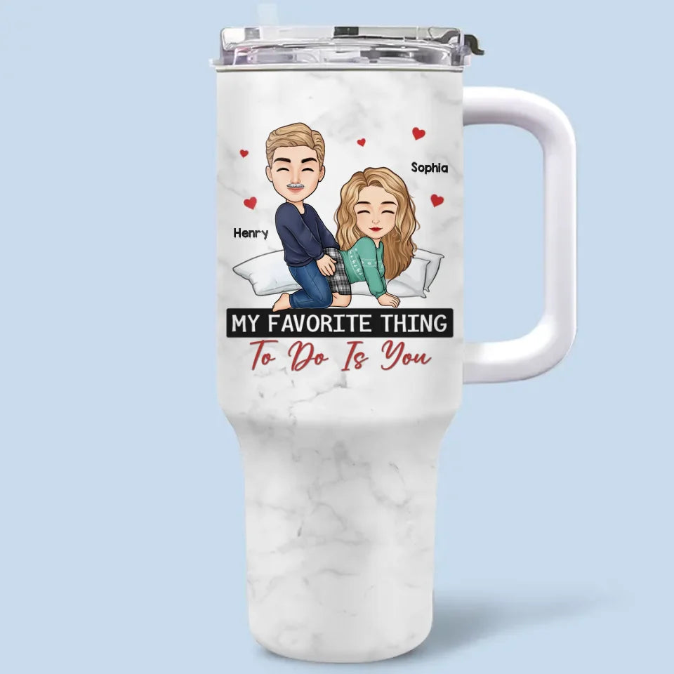 Choisissez-moi, aimez-moi, choisissez-moi - Gobelet personnalisé en acier inoxydable de 40 oz avec poignée pour couple - Cadeau pour mari et femme, anniversaire
