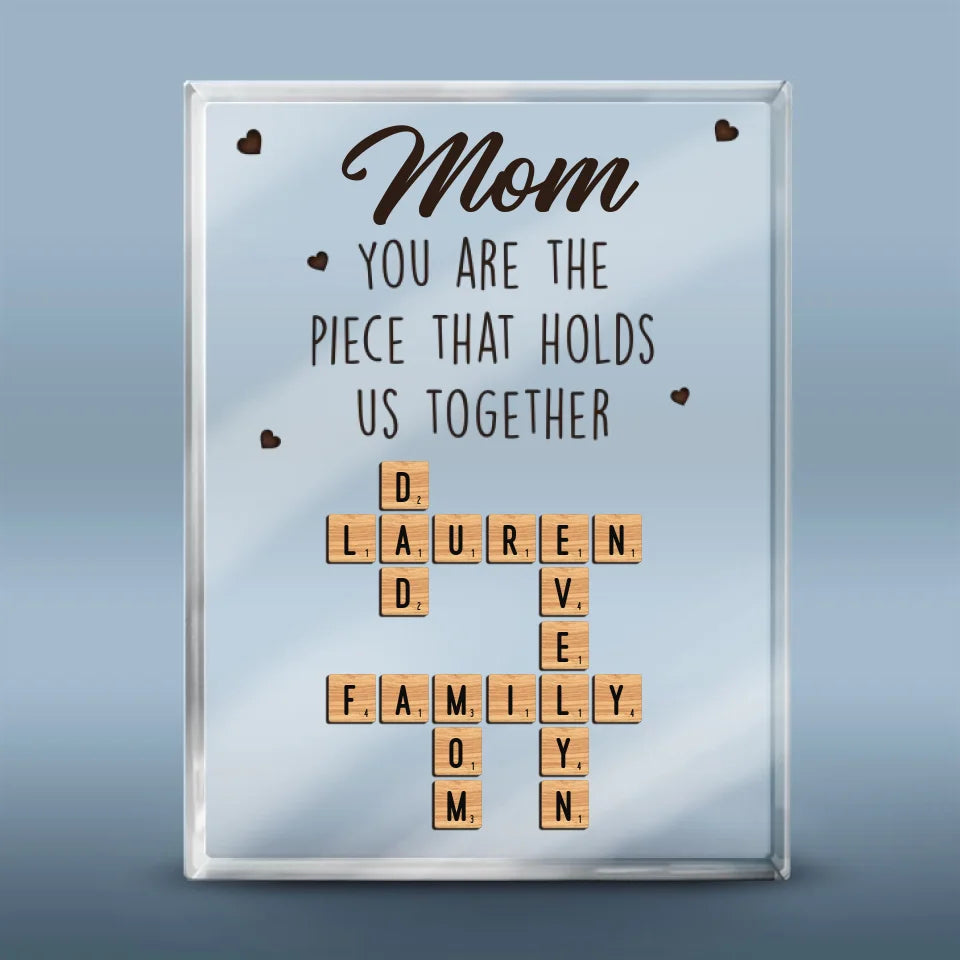 Pour le monde, vous êtes une seule personne, mais pour nous, vous êtes le monde - Plaque rectangulaire personnalisée en acrylique pour la famille - Cadeau pour les membres de la famille