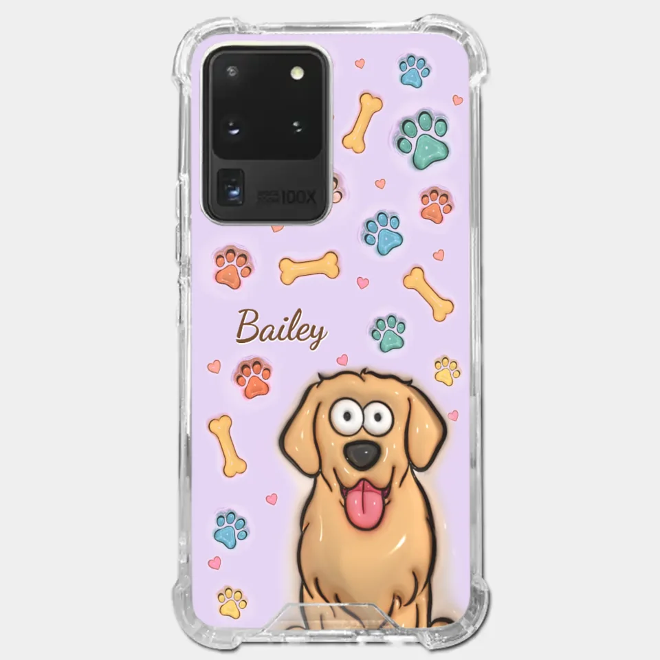 Tout ce dont vous avez besoin, c'est d'amour et d'un chien - Coque de téléphone transparente personnalisée avec effet gonflable 3D pour chien et chat - Cadeau pour les propriétaires d'animaux et les amoureux des animaux