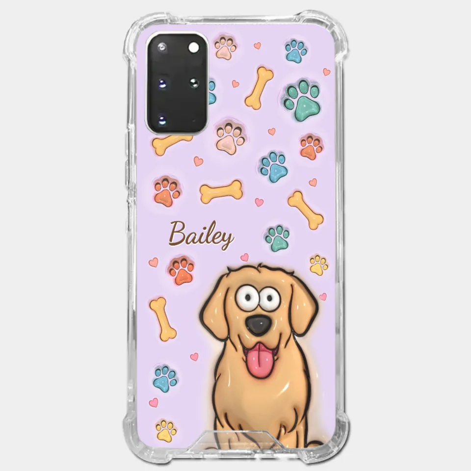 Tout ce dont vous avez besoin, c'est d'amour et d'un chien - Coque de téléphone transparente personnalisée avec effet gonflable 3D pour chien et chat - Cadeau pour les propriétaires d'animaux et les amoureux des animaux