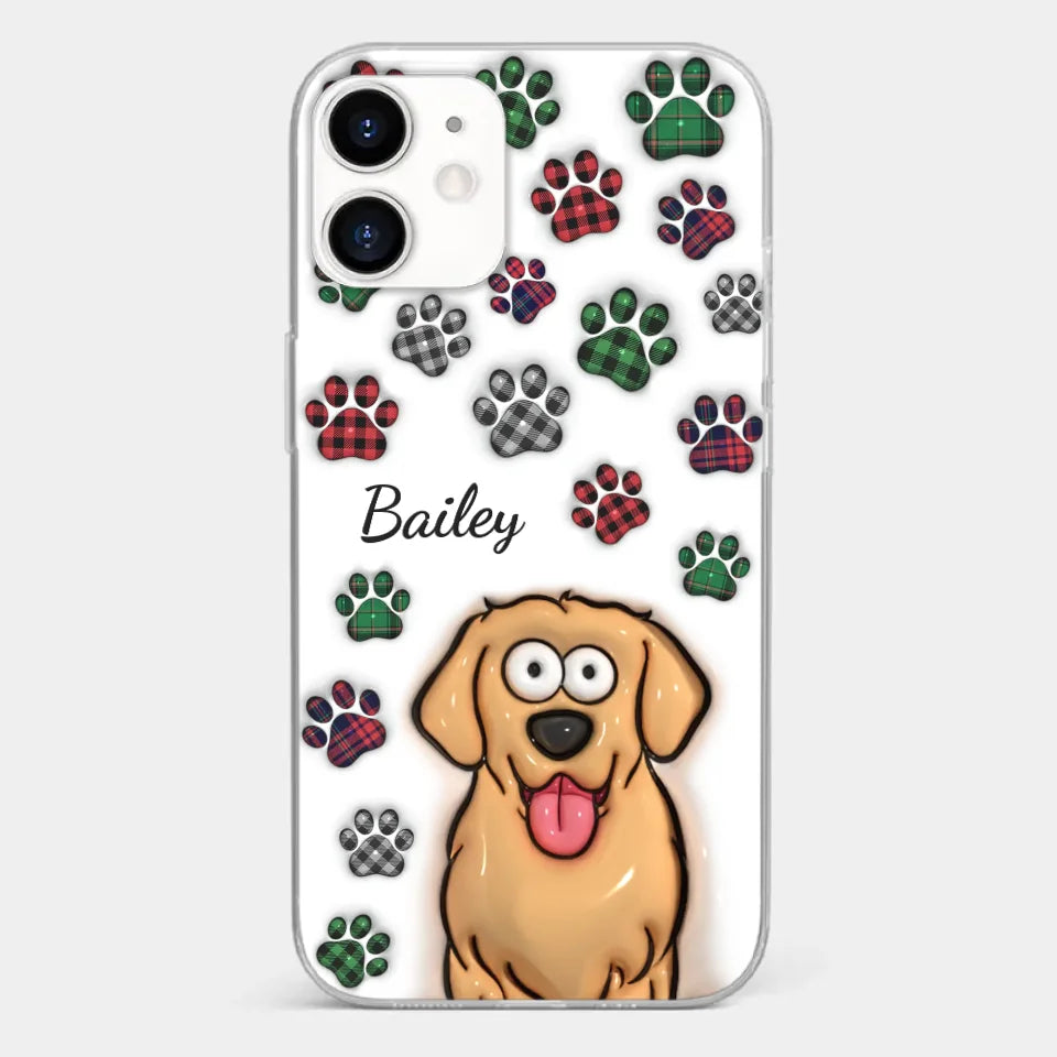 La vie serait dure sans toi - Coque de téléphone transparente personnalisée avec effet gonflé en 3D pour chien et chat - Cadeau pour propriétaires d'animaux et amoureux des animaux