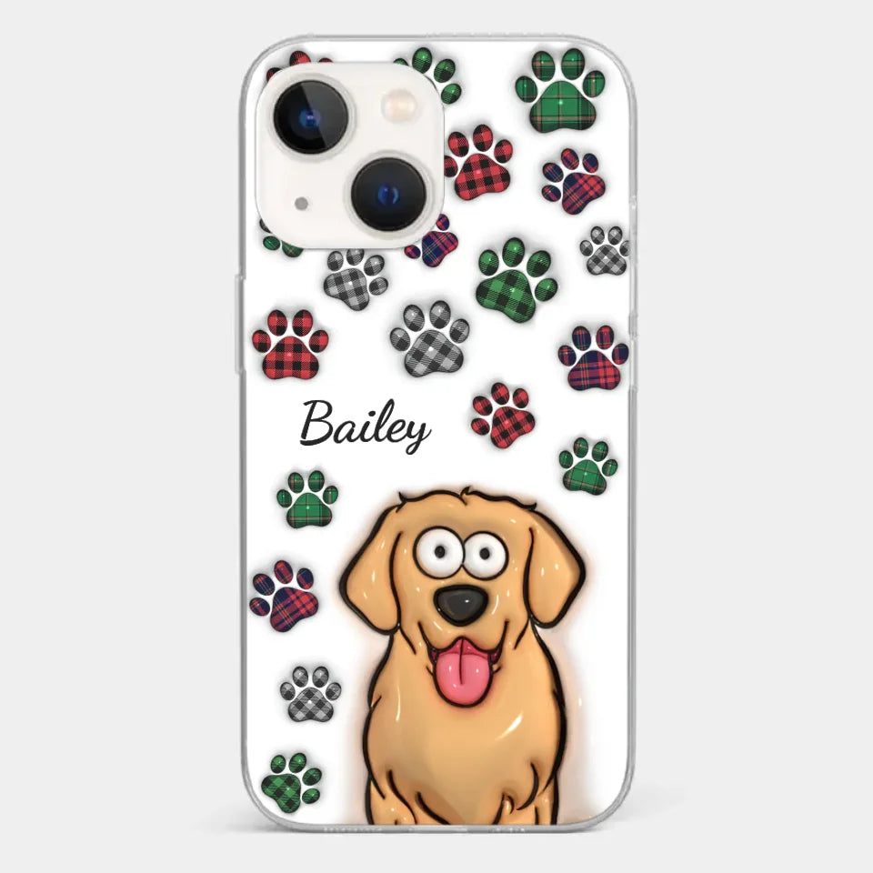 La vie serait dure sans toi - Coque de téléphone transparente personnalisée avec effet gonflé en 3D pour chien et chat - Cadeau pour propriétaires d'animaux et amoureux des animaux