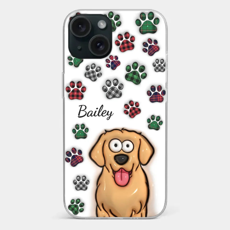 La vie serait dure sans toi - Coque de téléphone transparente personnalisée avec effet gonflé en 3D pour chien et chat - Cadeau pour propriétaires d'animaux et amoureux des animaux