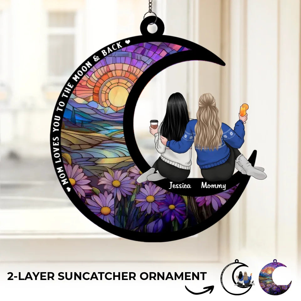L'amour d'une mère, la joie d'une fille - Décoration de fenêtre personnalisée pour famille - Cadeau pour mère et fille