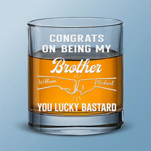 Félicitations pour être devenu mon frère ! Verre à whisky personnalisé pour la famille ! Cadeau pour les membres de la famille
