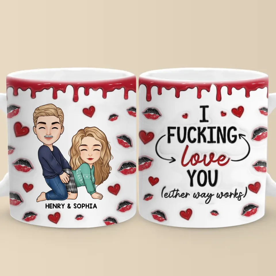 Notre amour sera toujours intemporel - Mug personnalisé effet gonflé 3D imprimé pour couple - Cadeau de Noël pour mari et femme, anniversaire