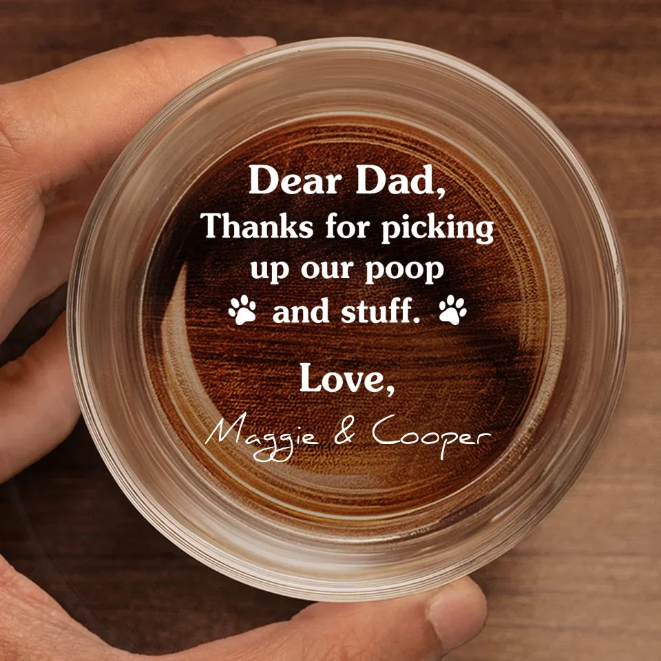 Merci d'avoir ramassé mes crottes et autres affaires - Verre à whisky personnalisé pour chien et chat - Cadeau pour propriétaires d'animaux et amoureux des animaux