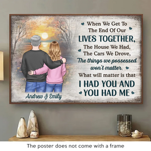 Je t'avais et tu m'avais - Affiche horizontale personnalisée pour couple - Cadeau de Noël pour mari et femme, anniversaire