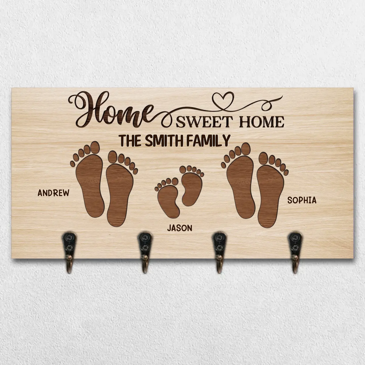 Home Sweet Home, c'est l'endroit idéal pour trouver le bonheur - Porte-clés personnalisé pour la décoration intérieure de la famille - Cadeau de pendaison de crémaillère pour les membres de la famille