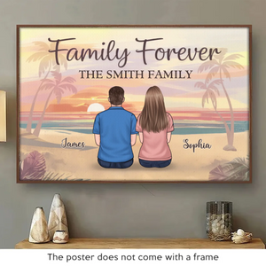 Famille pour toujours, les liens qui nous unissent - Affiche horizontale personnalisée pour la famille - Cadeau pour les membres de la famille