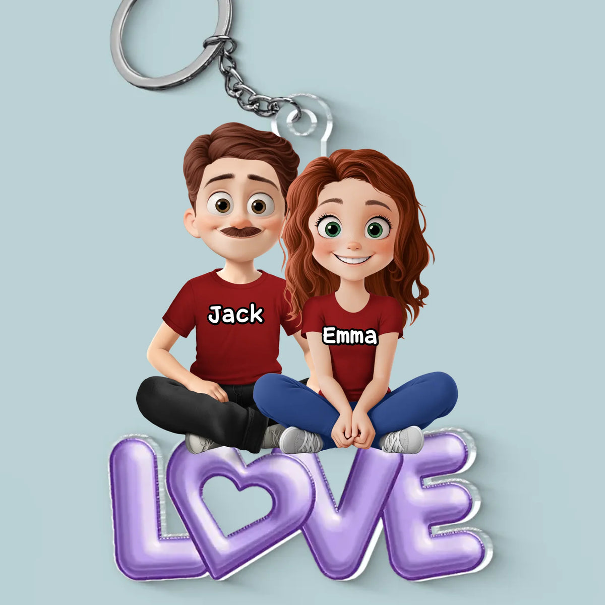 L'amour, c'est partager son pop-corn ! Porte-clés personnalisé en acrylique pour couple ! Cadeau pour mari et femme, anniversaire