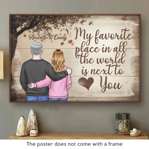 Mon cœur est à toi - Affiche horizontale personnalisée pour couple - Cadeau pour mari et femme, anniversaire