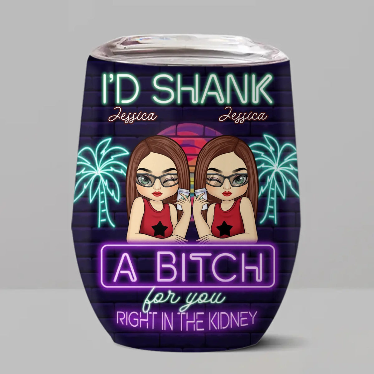 Je partagerais mes collations avec toi - Verre à vin personnalisé Bestie - Cadeau pour meilleures amies, meilleures amies, sœurs