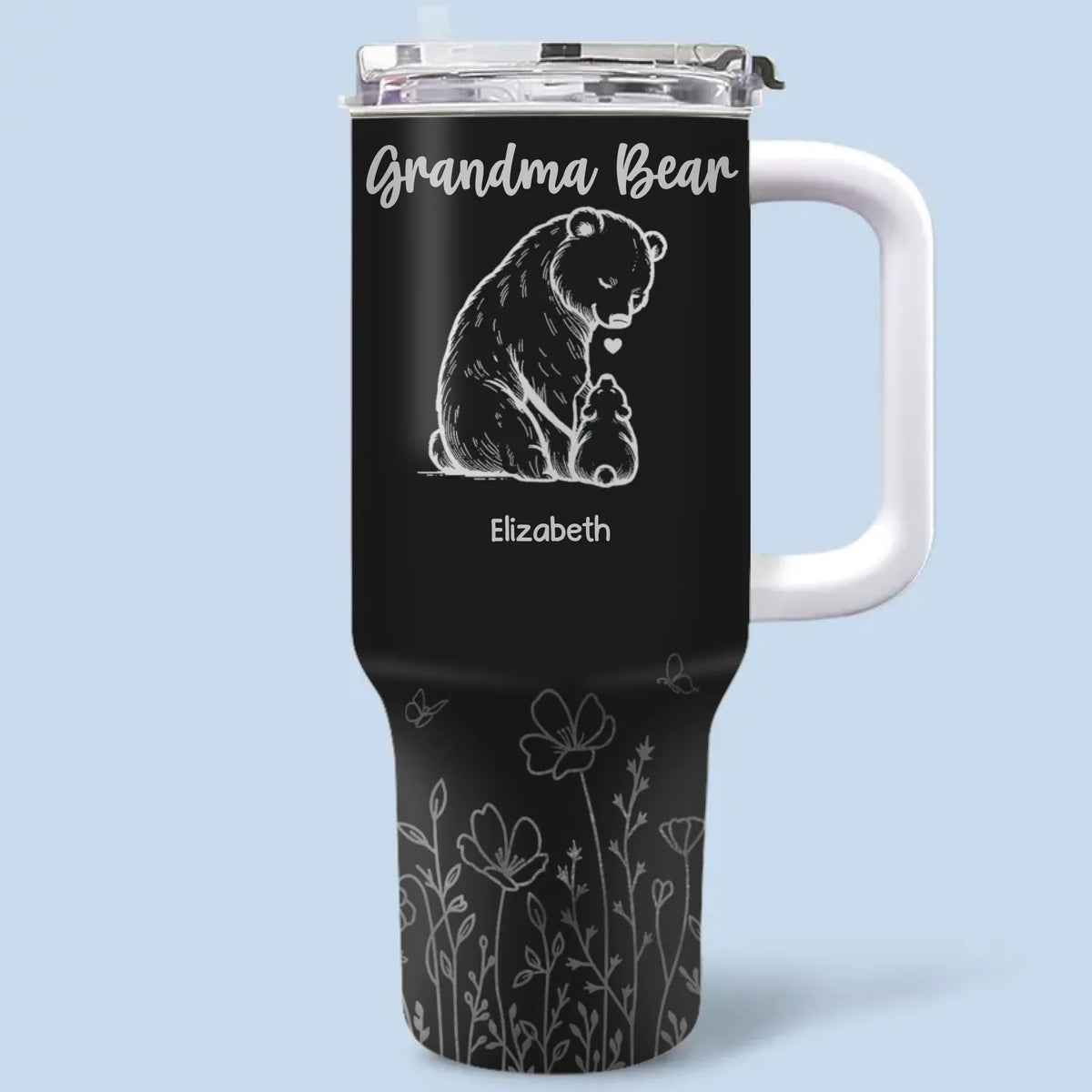 L'amour d'une grand-mère est éternel et inconditionnel - Gobelet personnalisé en acier inoxydable de 40 oz avec poignée - Cadeau pour maman et grand-mère