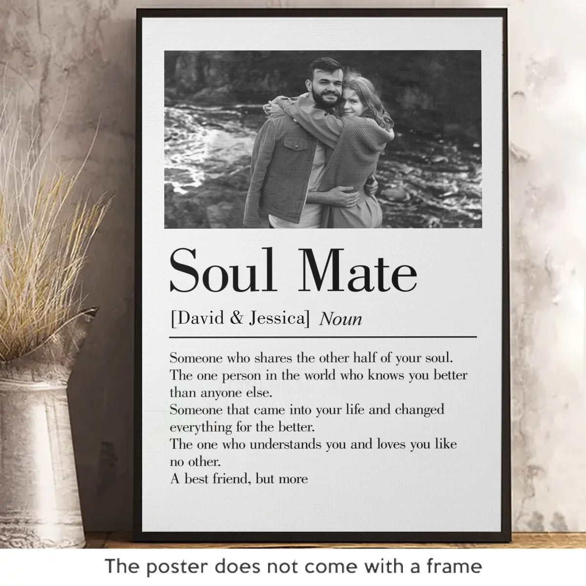 Affiche personnalisée « Âme sœur » : entrée dans votre vie et changement radical ! Affiche verticale personnalisée pour couple ! Cadeau pour mari et femme, anniversaire