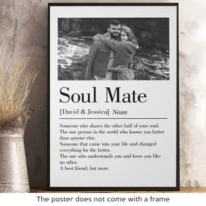 Affiche personnalisée « Âme sœur » : entrée dans votre vie et changement radical ! Affiche verticale personnalisée pour couple ! Cadeau pour mari et femme, anniversaire
