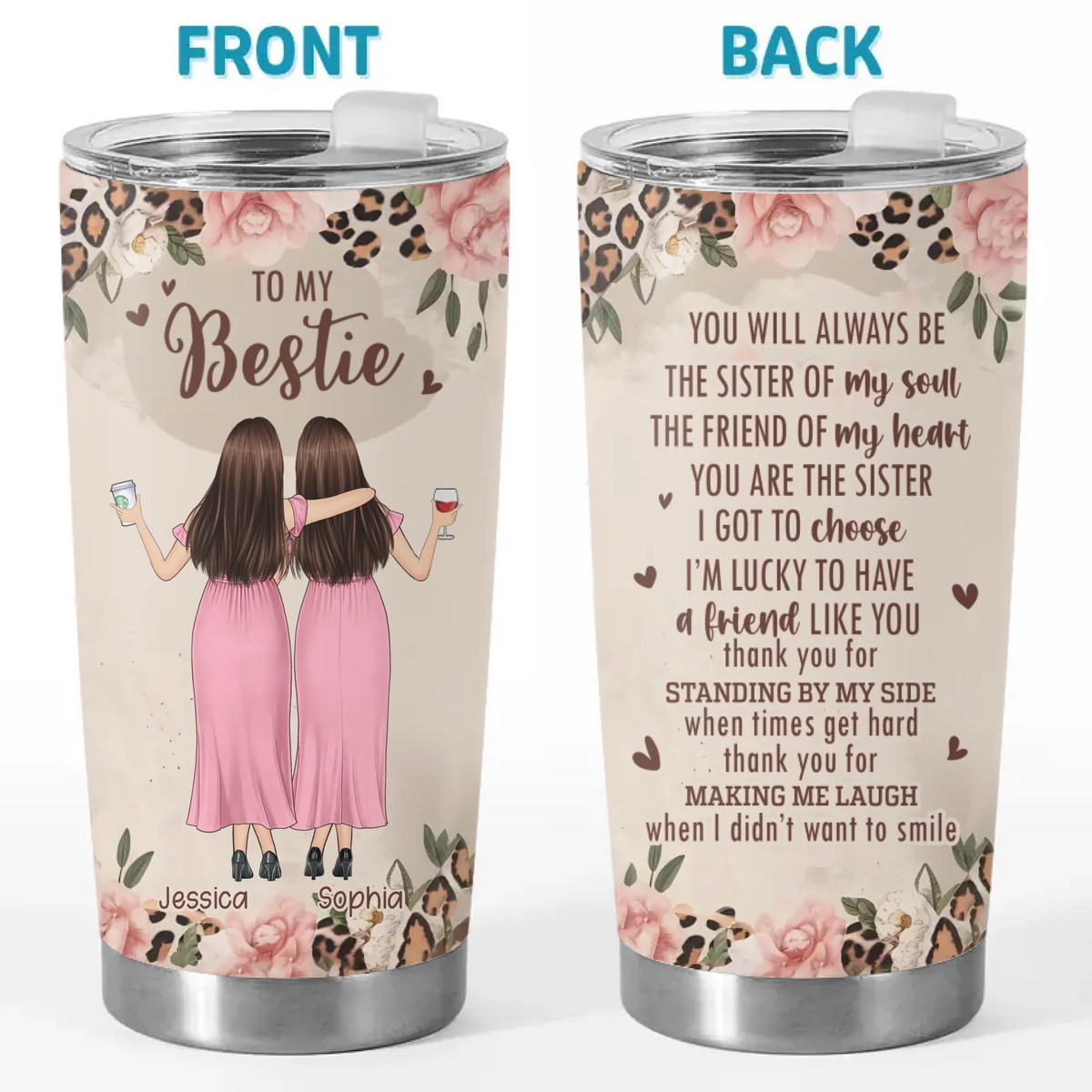 Gobelet personnalisé « Forever My Favorite Human » - Cadeau pour les meilleures amies, les meilleures amies et les sœurs