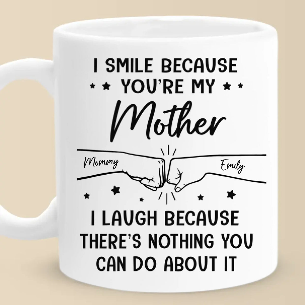 Forts ensemble, un coup de poing à la fois - Tasse personnalisée pour la famille - Cadeau pour maman, fille, fils