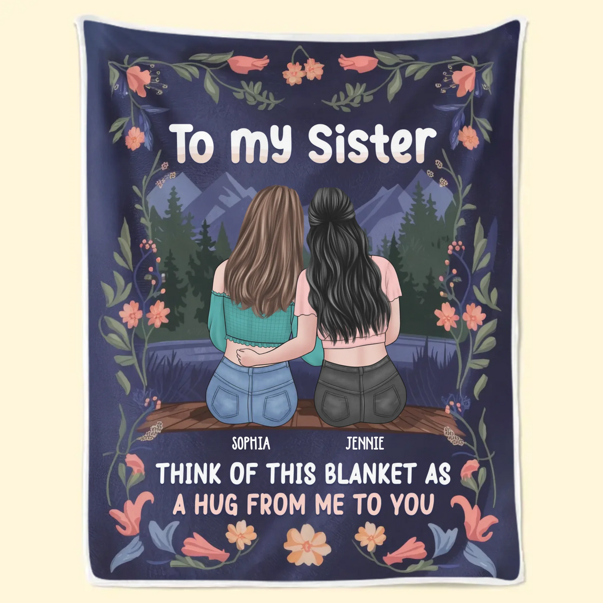 Parfait pour célébrer l'ami qui illumine votre vie - Couverture personnalisée Bestie - Cadeau pour les meilleurs amis, BFF, sœurs