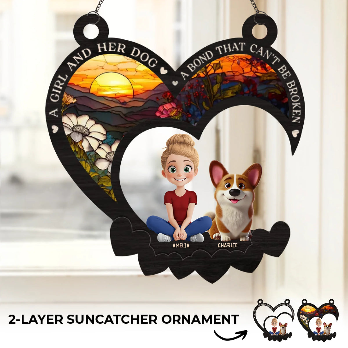 La vie est trop courte pour ne pas avoir d'animal de compagnie - Attrape-soleil personnalisé pour fenêtre - Cadeau pour propriétaires et amoureux des animaux
