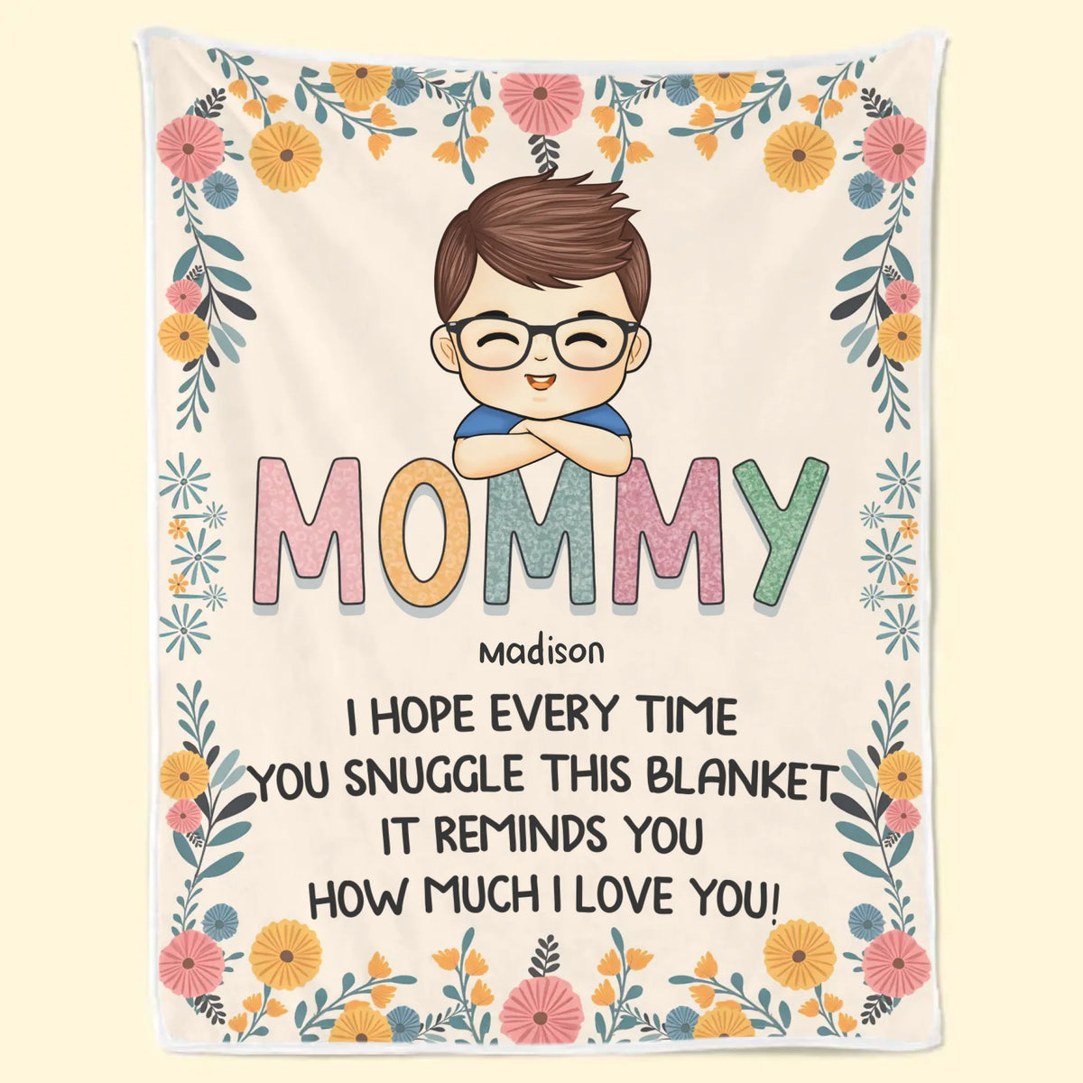 Le cœur de maman est à la maison - Couverture familiale personnalisée - Cadeau pour maman et grand-mère