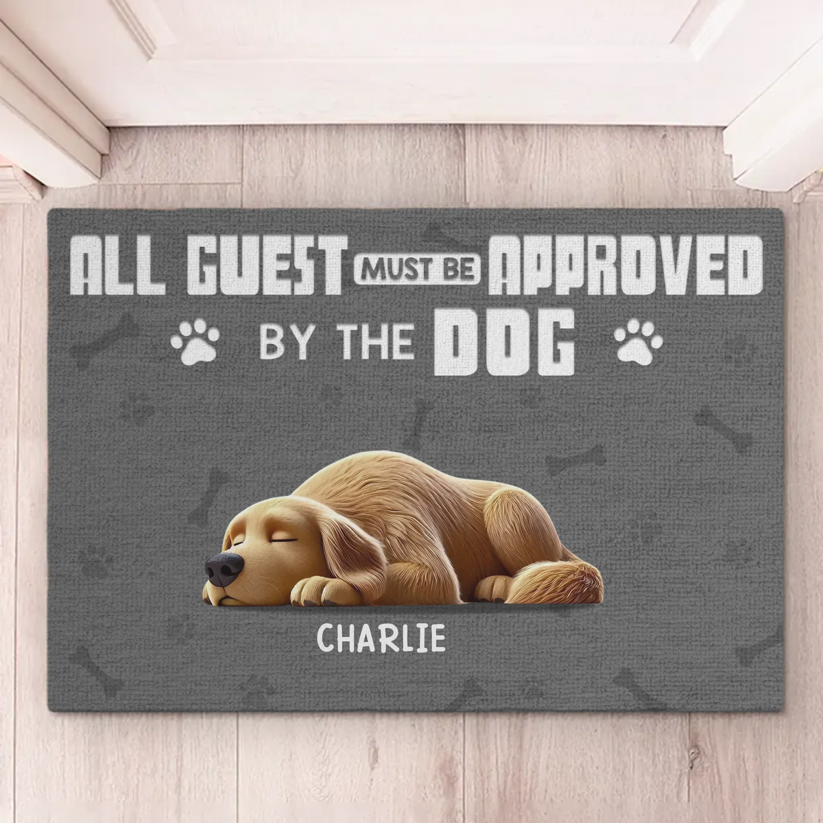 Remuer la queue est plus éloquent que les mots ! Tapis décoratif personnalisé pour chien ! Cadeau de pendaison de crémaillère pour propriétaires et amoureux des animaux.