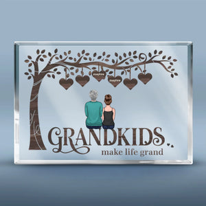 L'amour de grand-mère est éternel - Plaque rectangulaire en acrylique personnalisée pour la famille - Cadeau pour maman et grand-mère